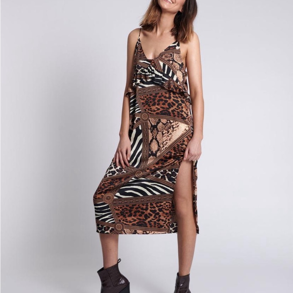 Women One Teaspoon Midi & Maxi Dresses | RENDEZVOUS PRINT SLIP DRESS